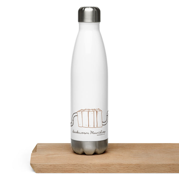 Bookworm Munchies Water Bottle - White 28.00
