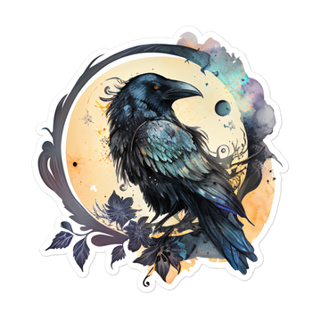 Raven in the Moonlight Sticker