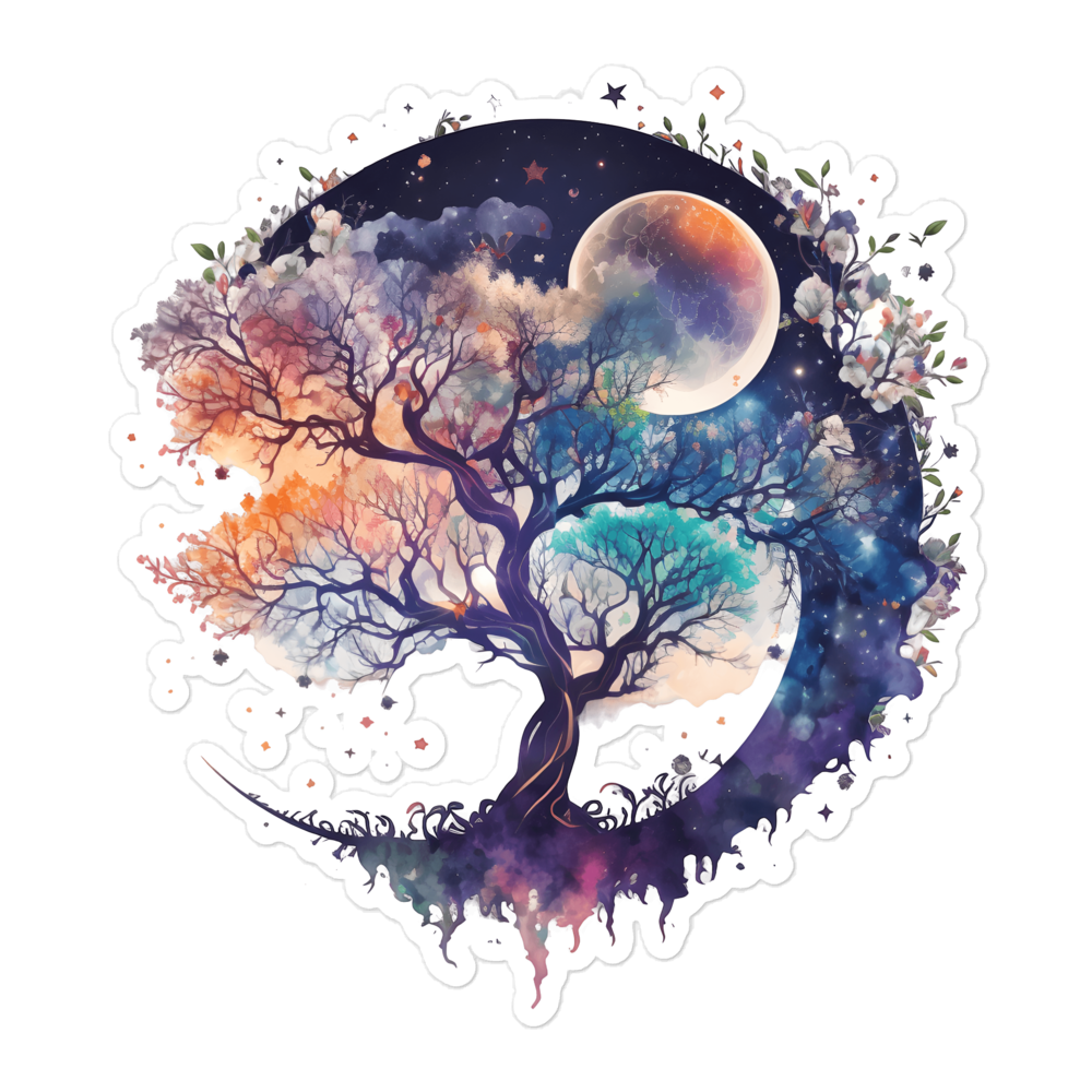 Tree in the Moonlight Sticker