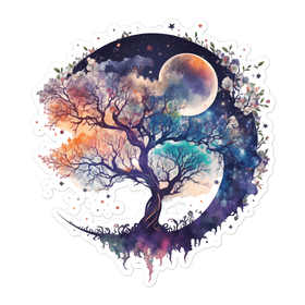 Tree in the Moonlight Sticker