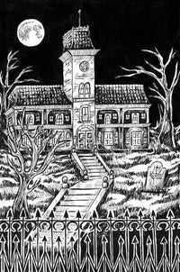 Haunted Mansion Art Print from What Remains: An Inked in Gray Anthology