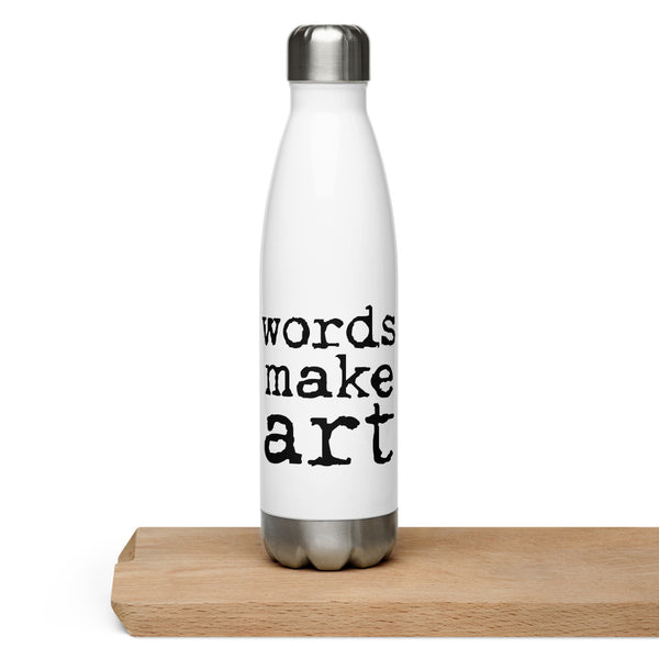 Words Make Art Water Bottle - Black  28.00